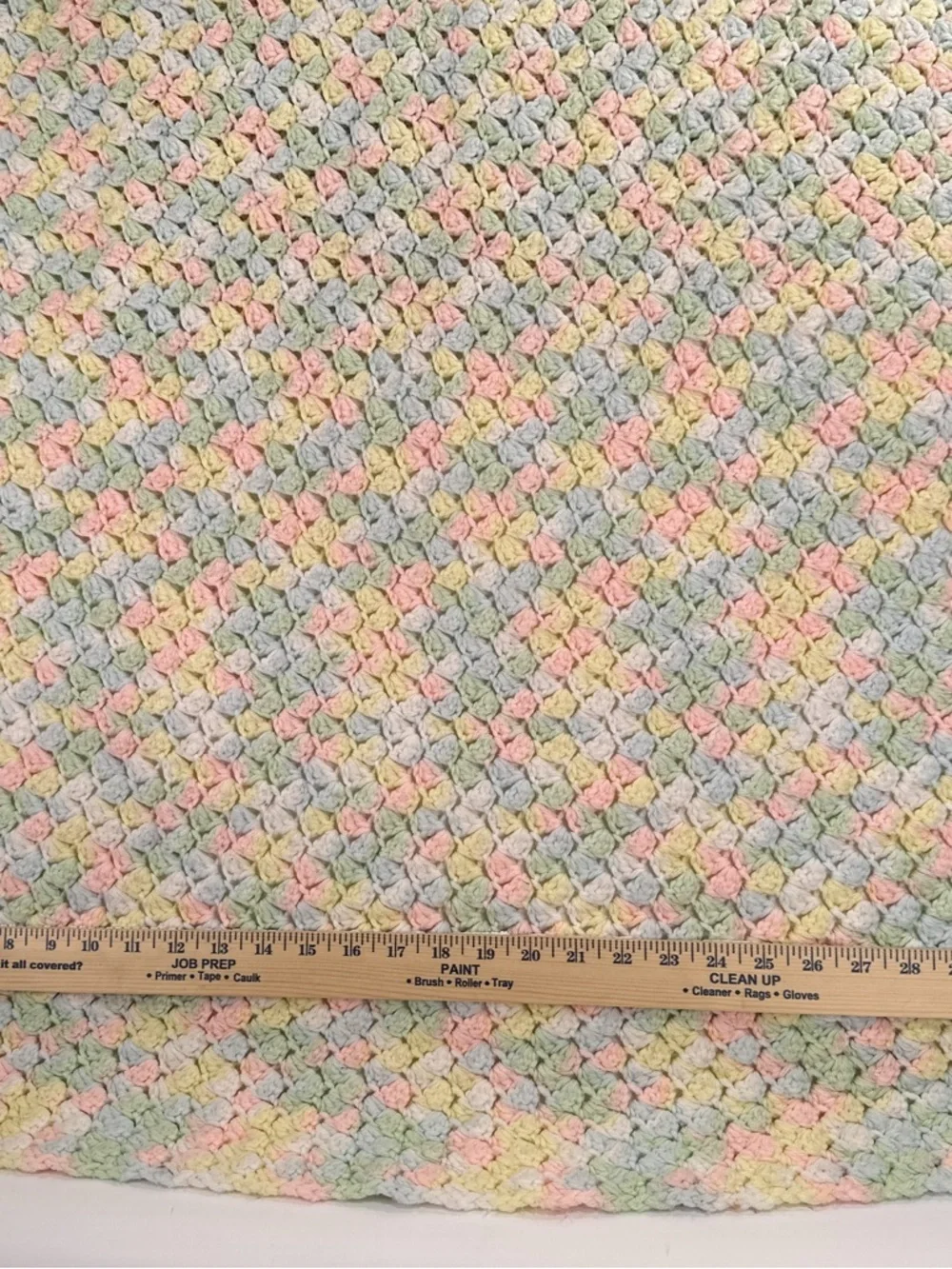 Pastel Crochet Baby Blanket Shell Stitch Nursery Afghan OS